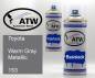 Preview: Toyota, Warm Gray Metallic, 153: 400ml Sprühdose + 400ml Klarlack - Set, von ATW Autoteile West.